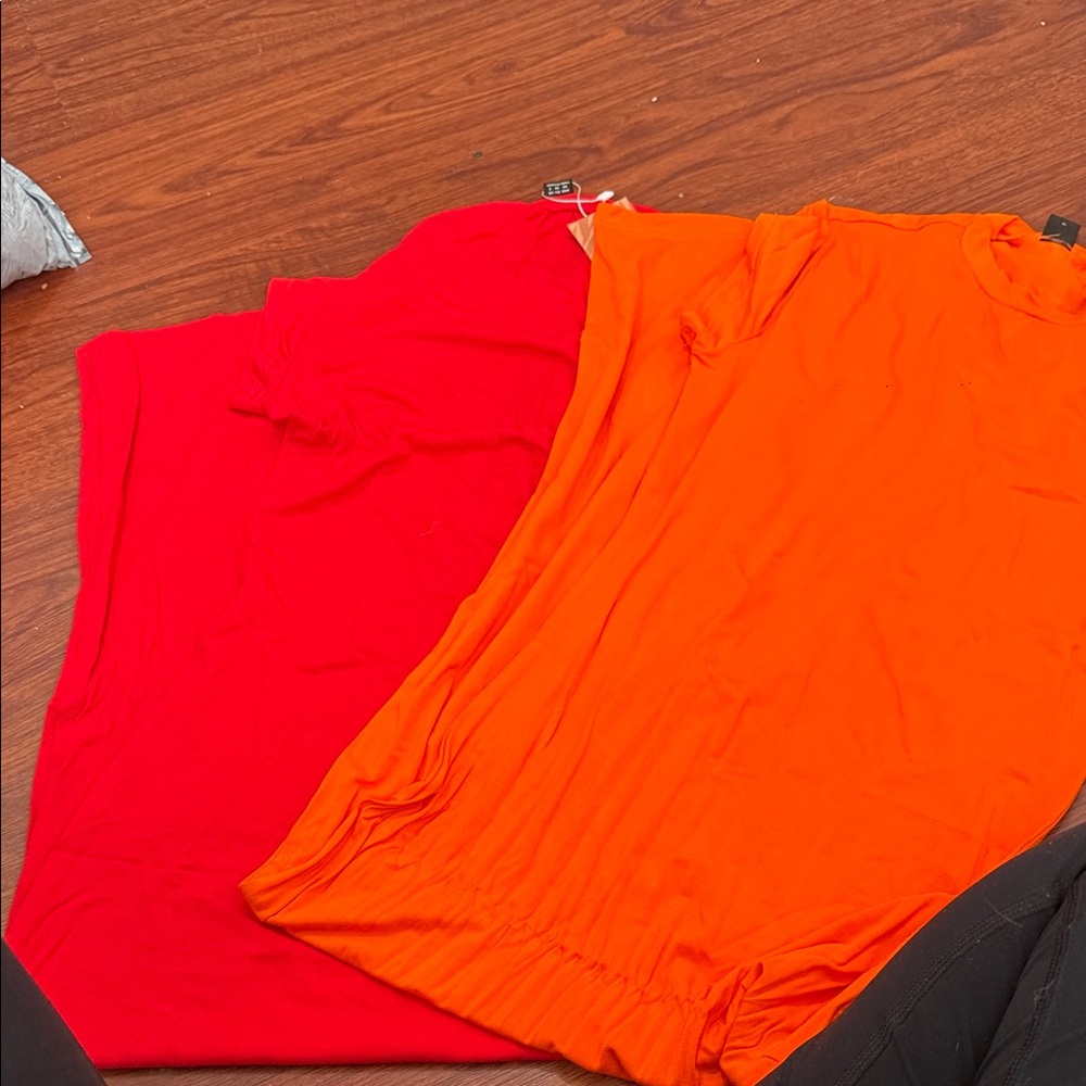 SHEIN Red & Orange Midi Dress Duo